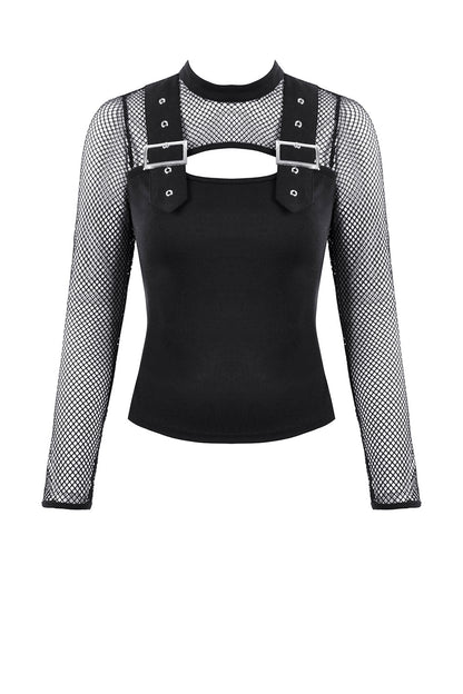 Catacomb Cotton Fishnet Long Sleeve Top