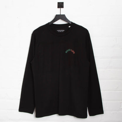 Neon Good Life Back Print - Long Sleeve Tshirt - Black