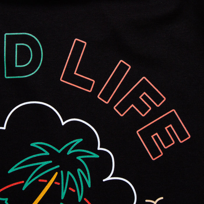 Neon Good Life Back Print - Long Sleeve Tshirt - Black