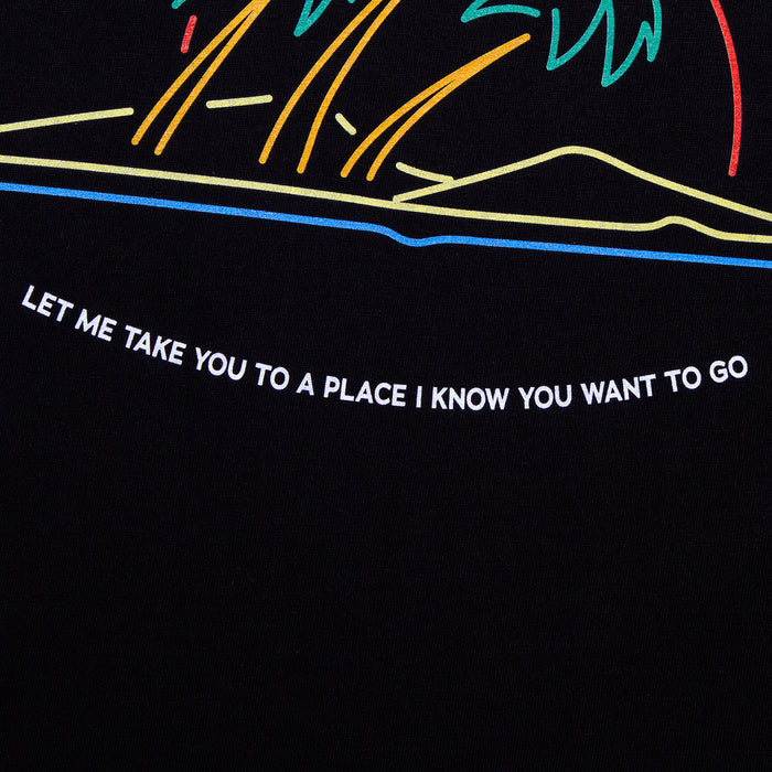 Neon Good Life Back Print - Long Sleeve Tshirt - Black