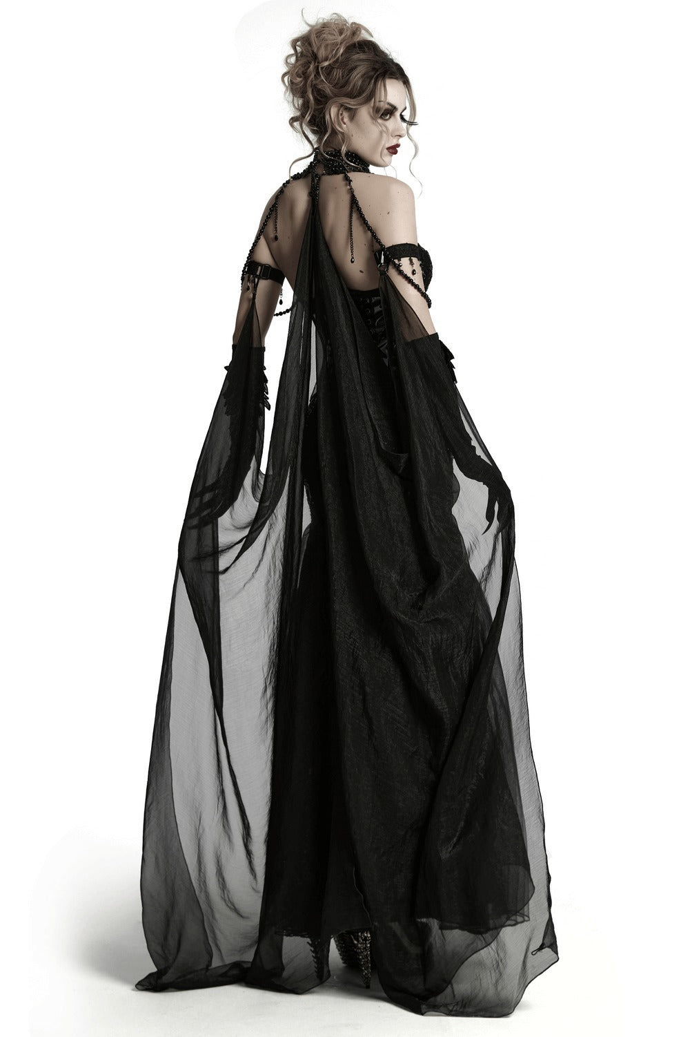 Crystal Witch Choker with Detachable Cloak Harness