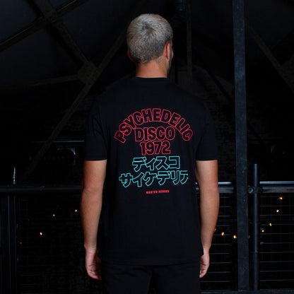 Outline 1972 Psychedelic Disco Back Print - Tshirt - Black
