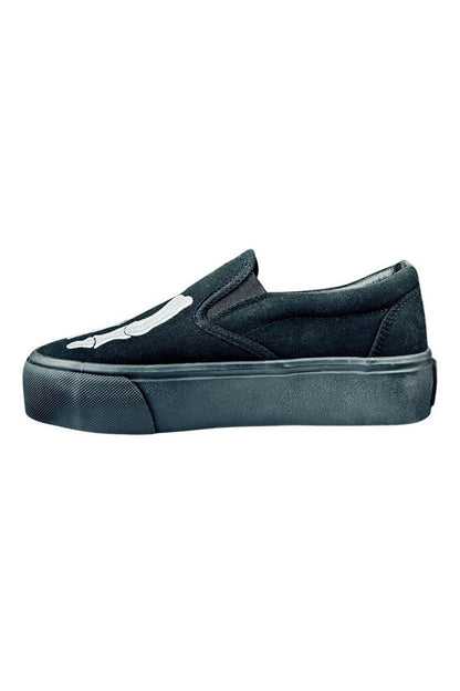 Chill Bones Slip-On Skate Shoes [Black/White]