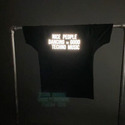 Reflective Peoples Techno Back Print - Tshirt - Black