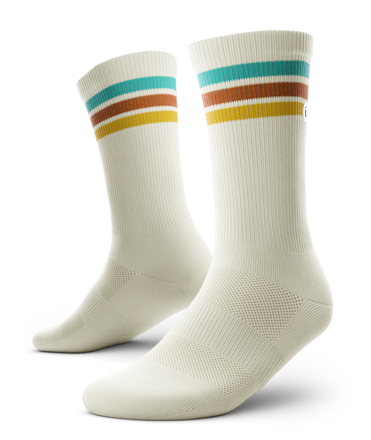 Retro Off White Athletic Crew Socks