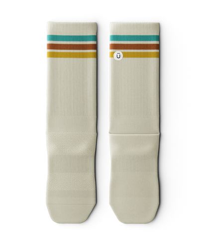 Retro Off White Athletic Crew Socks