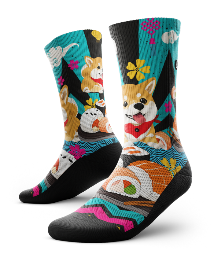 Shiba Roll Athletic Crew Socks
