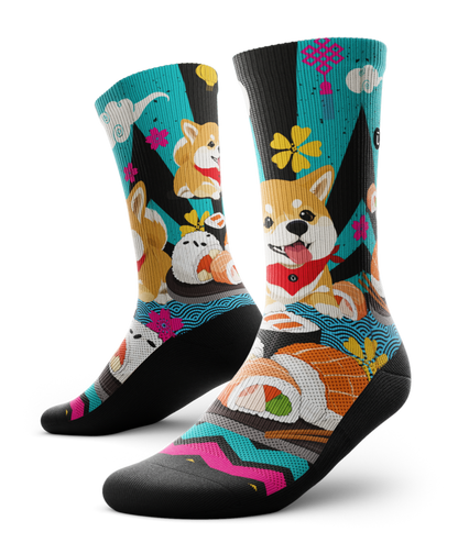 Shiba Roll Athletic Crew Socks