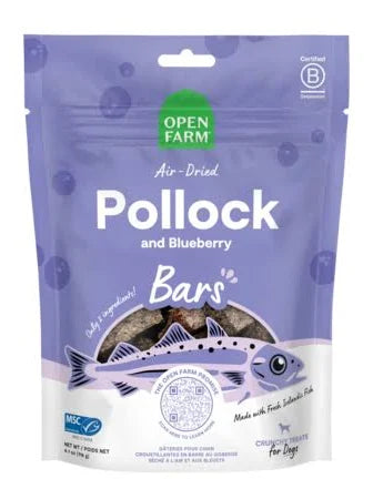 Open Farm Dog Treat Air Dried Pollock and Blueberry Bars