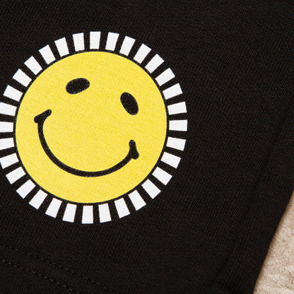 Smiley Shroom - Heavyweight Jersey Shorts - Black