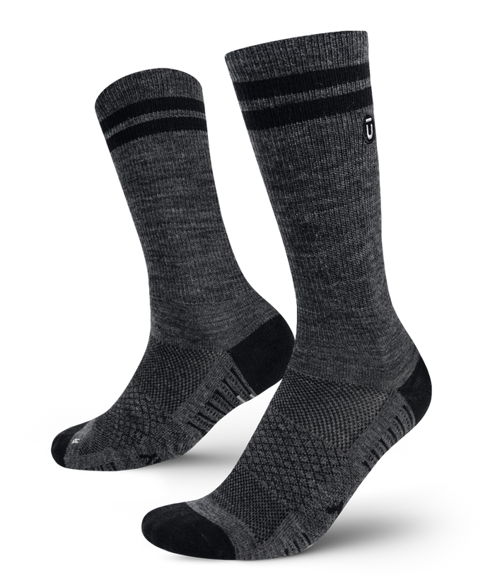 Smoke Merino Wool Lite Crew Socks