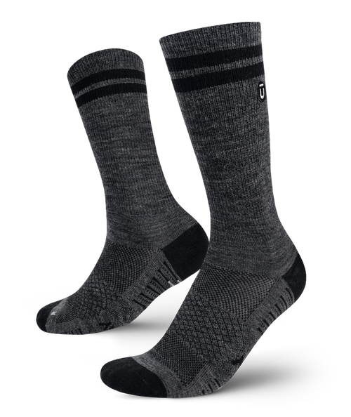 Smoke Merino Wool Lite Crew Socks