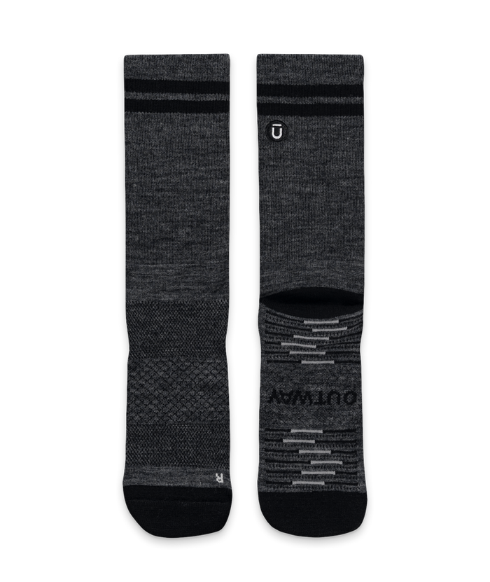 Smoke Merino Wool Lite Crew Socks