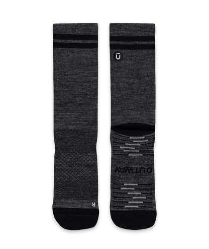 Smoke Merino Wool Lite Crew Socks