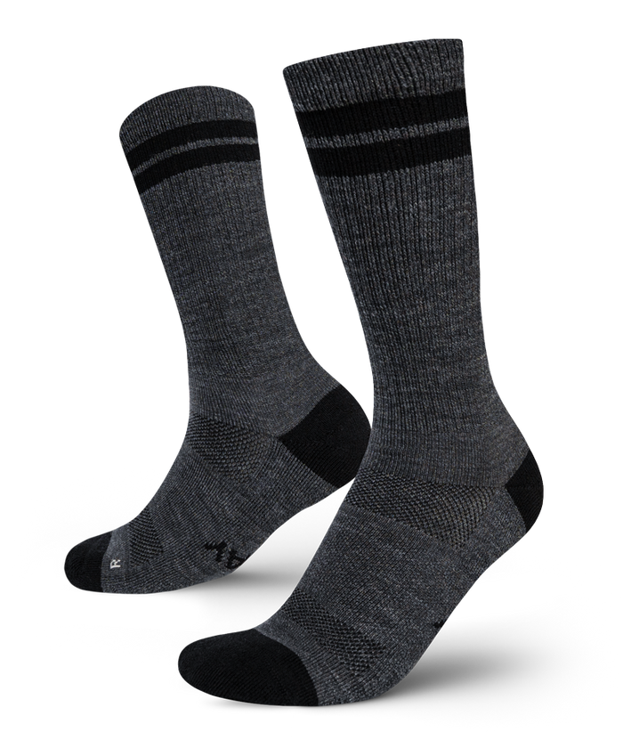Smoke Merino Wool Midweight Crew Socks