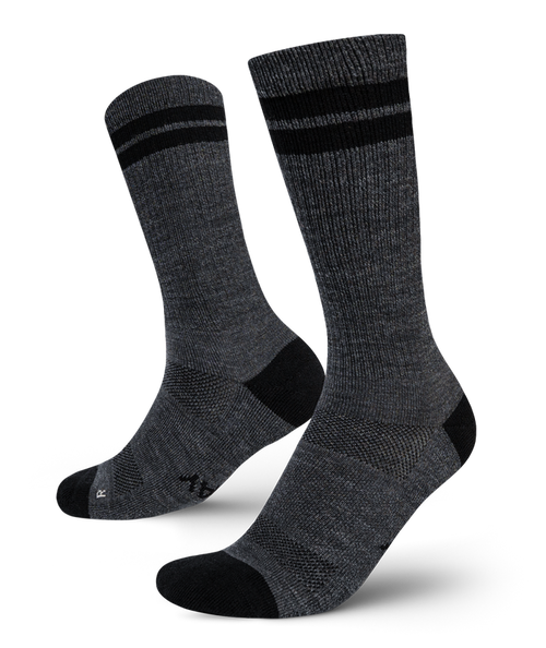 Smoke Merino Wool Midweight Crew Socks