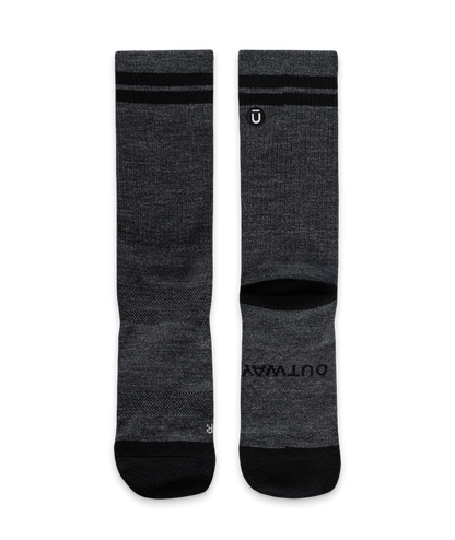 Smoke Merino Wool Midweight Crew Socks