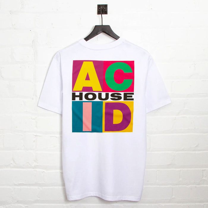 Squares Acid House Back Print - Tshirt - White