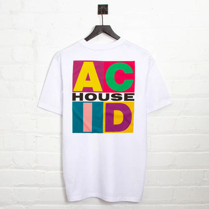 Squares Acid House Back Print - Tshirt - White