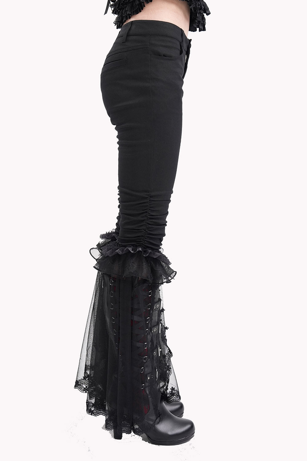 Black Mast Ruffle Flared Pants