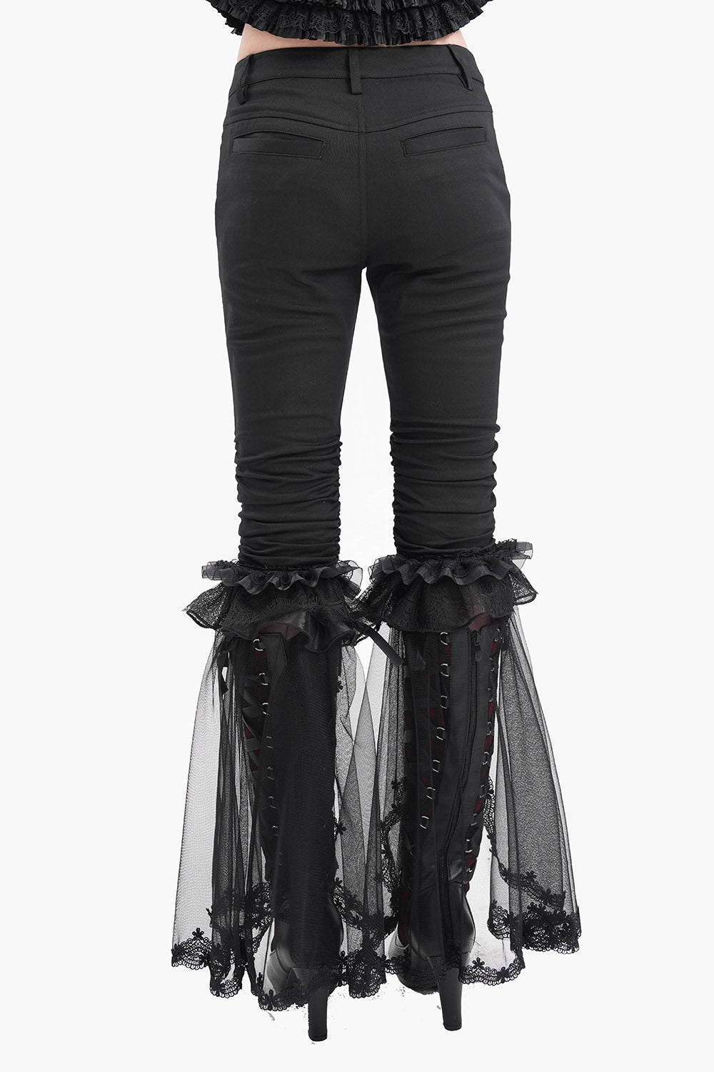 Black Mast Ruffle Flared Pants