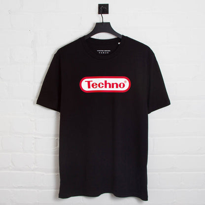 Super Techno Front Print - Tshirt - Black
