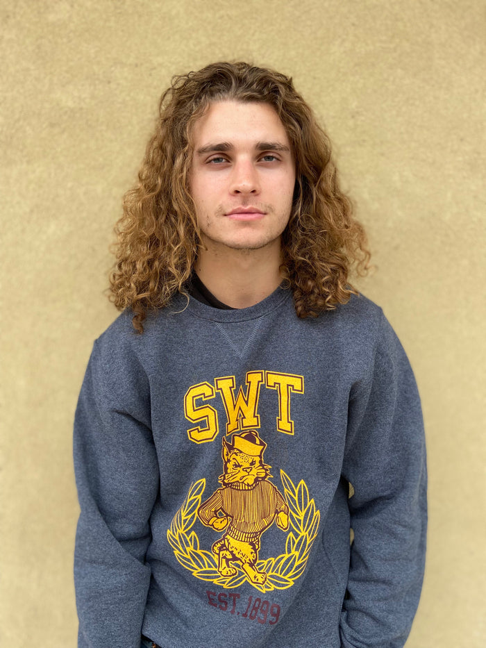 SWT with Sailor Cat on Grey Sweatshirt