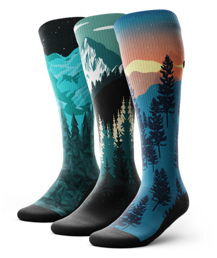 Tough Terrain Athletic Knee High Compression Socks 3-Pack