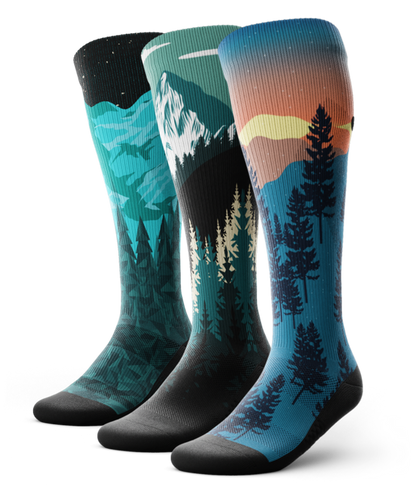 Tough Terrain Athletic Knee High Compression Socks 3-Pack
