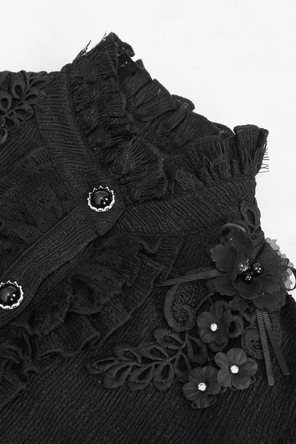Báthory Blooms Ruffled Victorian Top