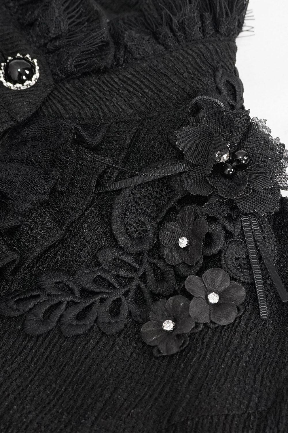 Báthory Blooms Ruffled Victorian Top