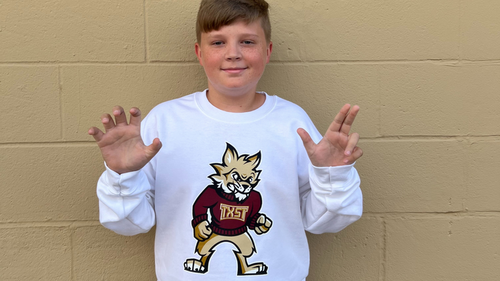 TXST Full Front Full Color BOCO Sweatshirt in White