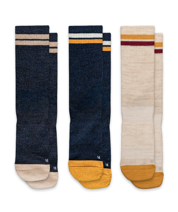 Wander Merino Wool Midweight Crew Socks 3-Pack