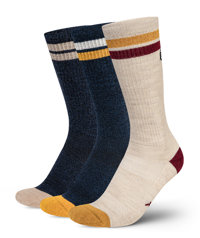 Wander Merino Wool Midweight Crew Socks 3-Pack
