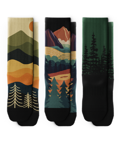 Wander Woods Athletic Crew Socks 3-Pack