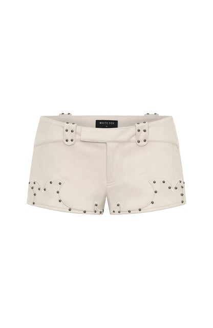 Sing It Back Faux Suede Shorts Cream